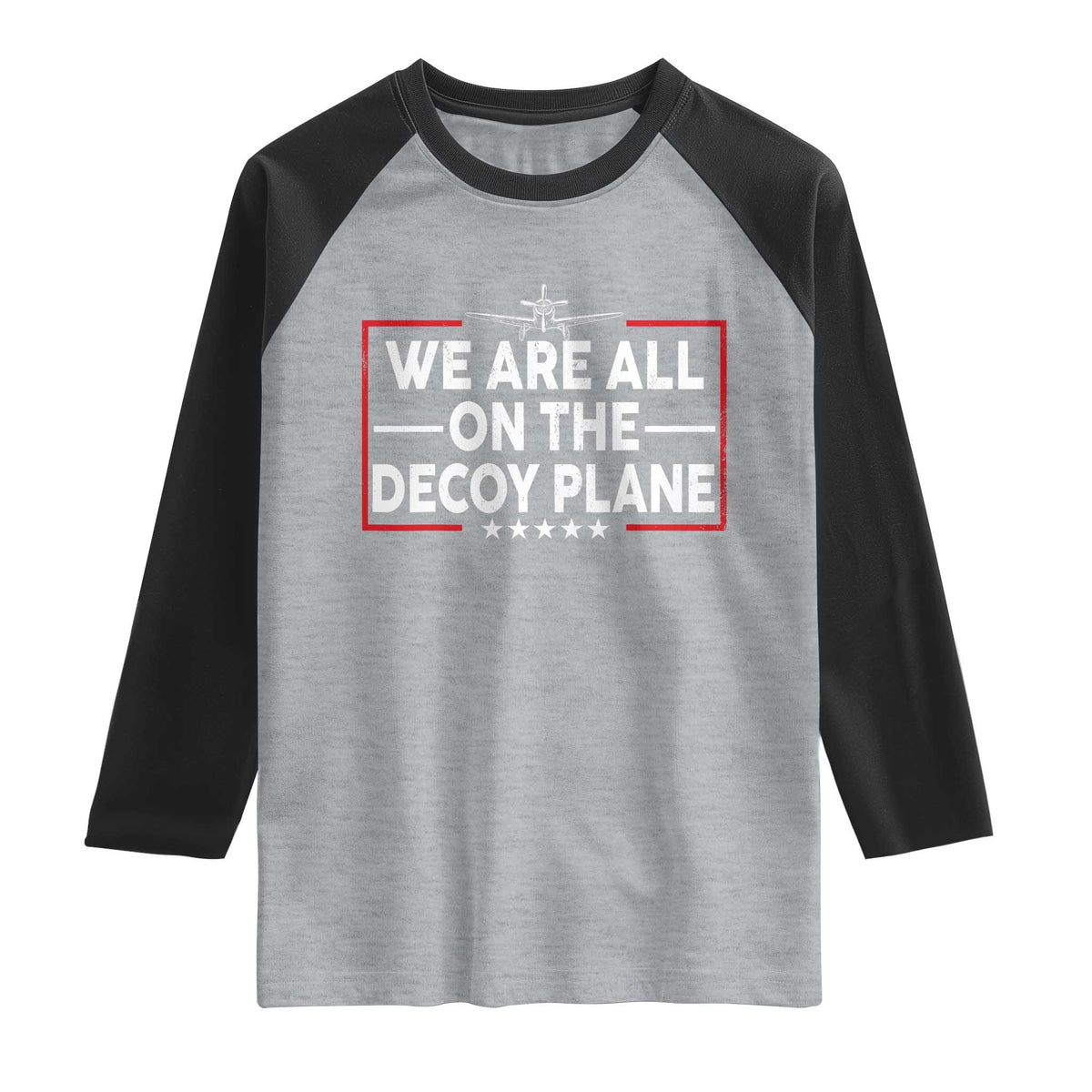 We Are All On The Decoy Plane Raglan Shirt Aviation Conspiracy Theory Humor
