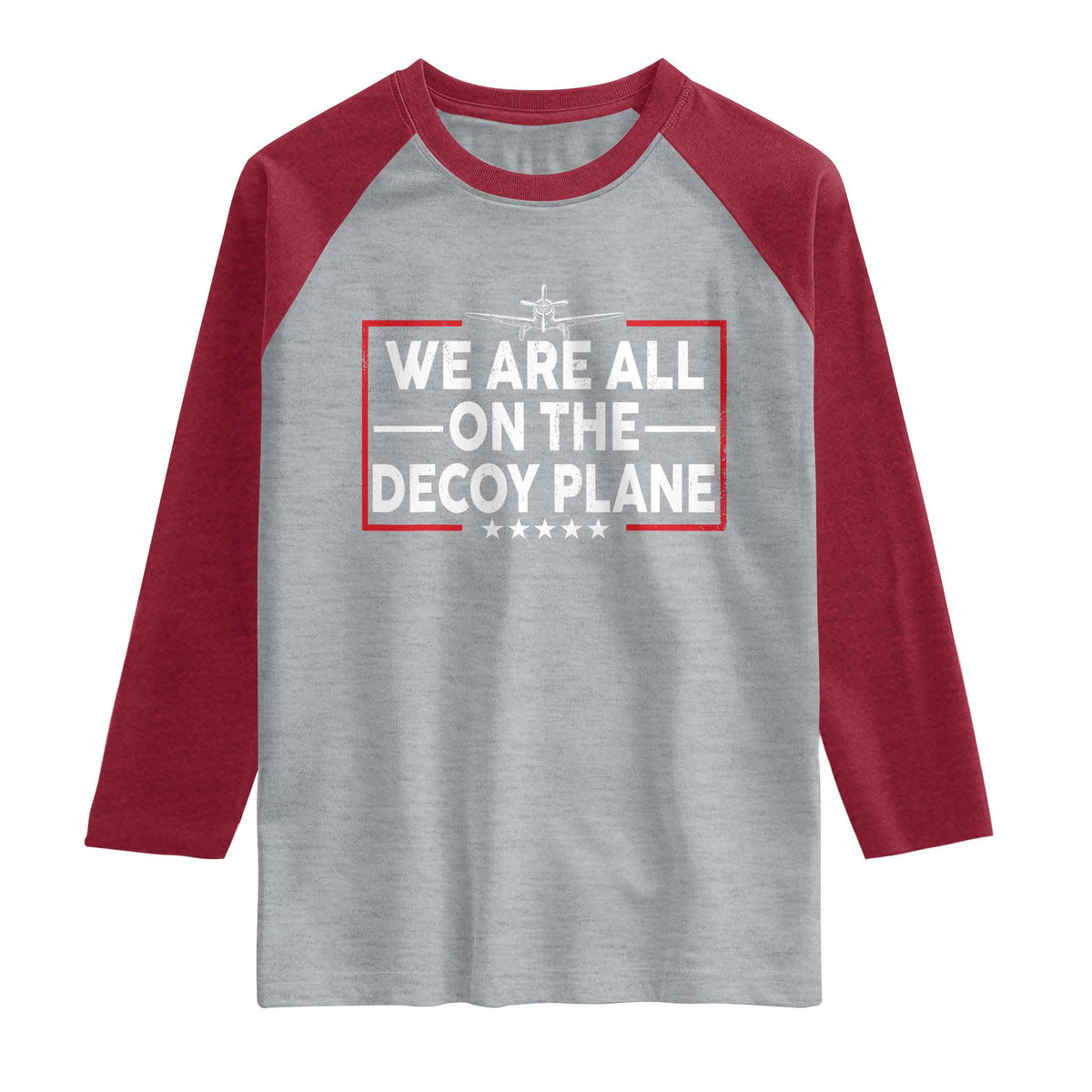 We Are All On The Decoy Plane Raglan Shirt Aviation Conspiracy Theory Humor