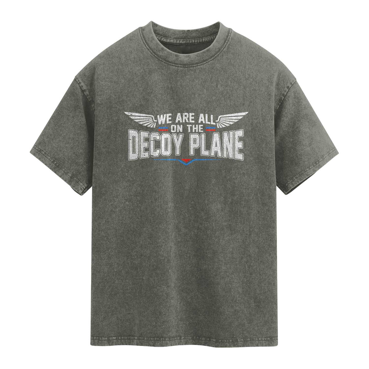 We Are All On The Decoy Plane Washed Cotton T-Shirt Aviation Humor