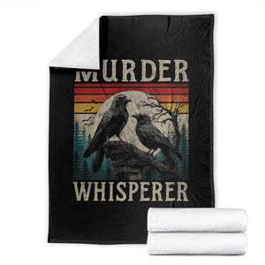 Murder Whisperer Funny Crow Literary Pun Throw Blanket Retro Gothic Bird