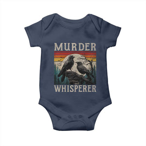 Murder Whisperer Funny Crow Literary Pun Baby Onesie Retro Gothic Bird