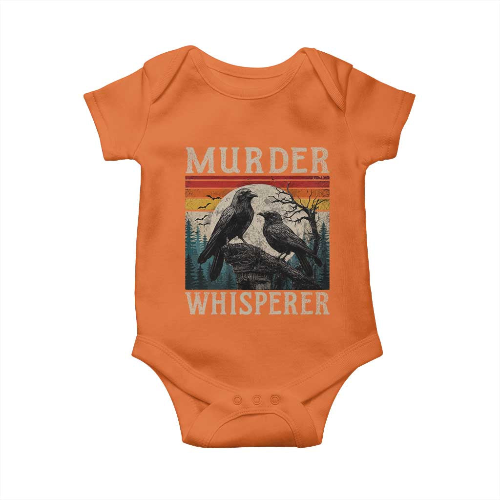 Murder Whisperer Funny Crow Literary Pun Baby Onesie Retro Gothic Bird