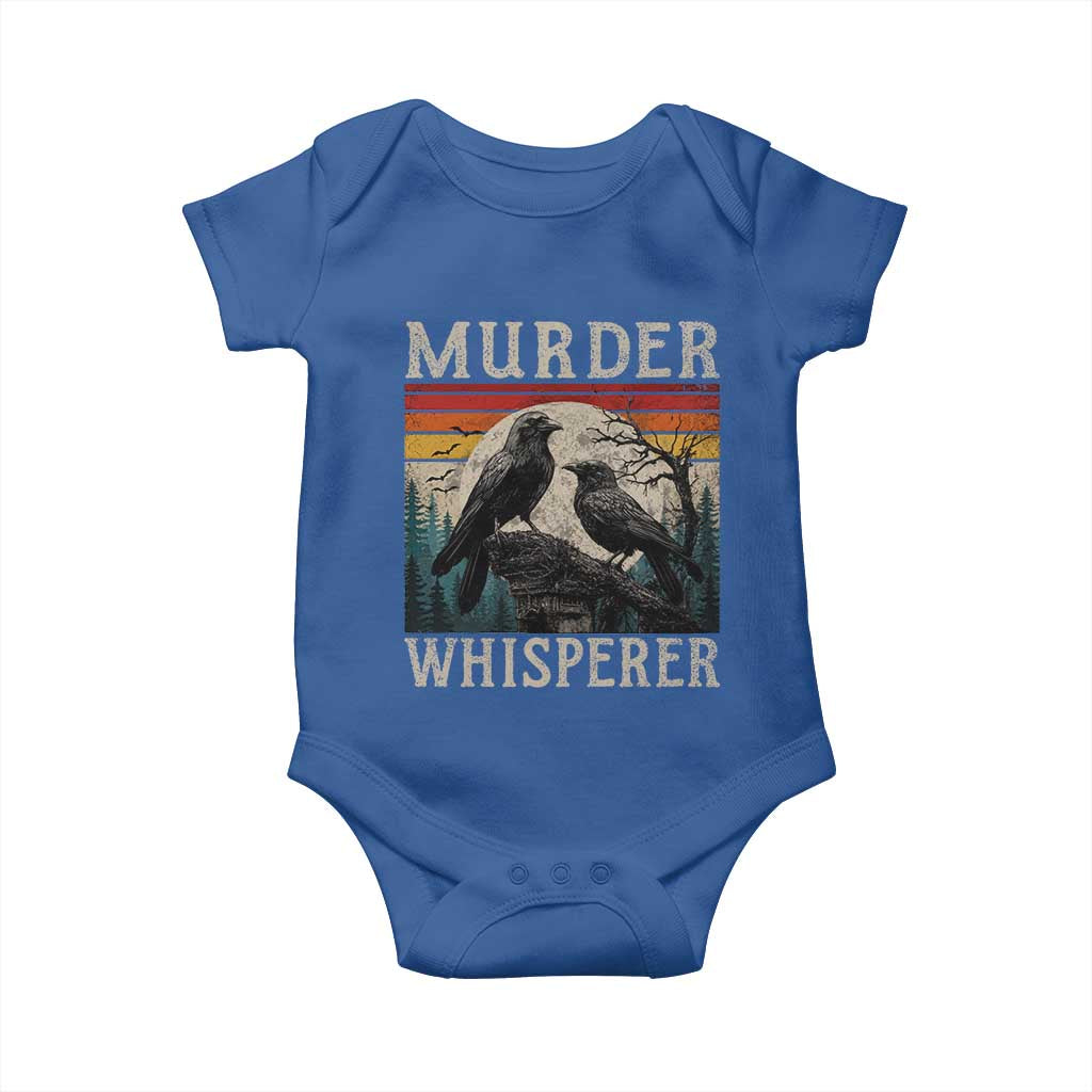 Murder Whisperer Funny Crow Literary Pun Baby Onesie Retro Gothic Bird