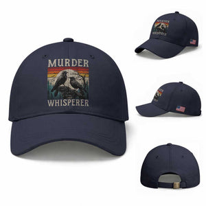 Murder Whisperer Funny Crow Literary Pun Baseball Cap Retro Gothic Bird