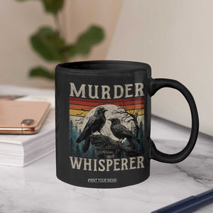 Murder Whisperer Funny Crow Literary Pun Coffee Mug Retro Gothic Bird