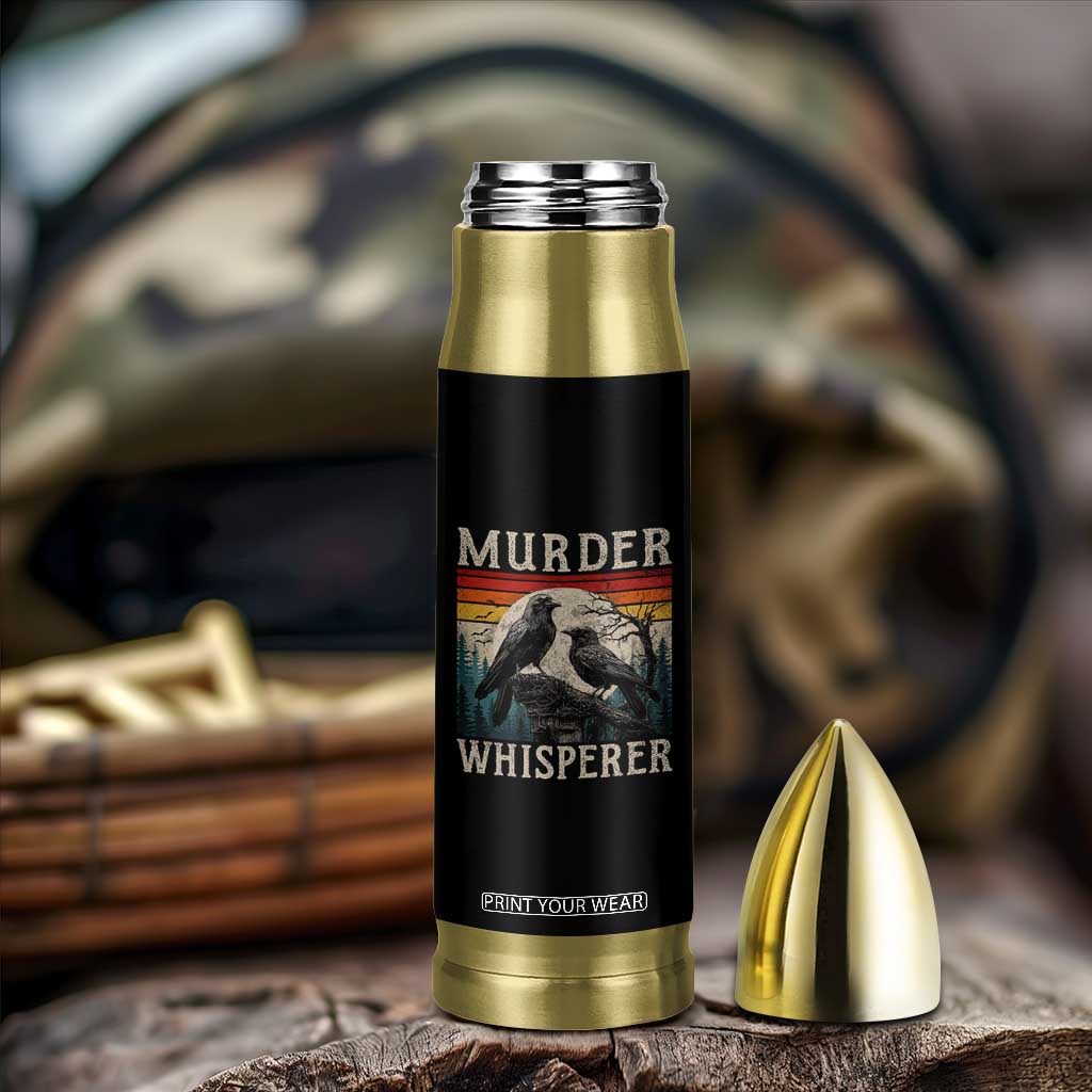 Murder Whisperer Funny Crow Literary Pun Bullet Tumbler Retro Gothic Bird
