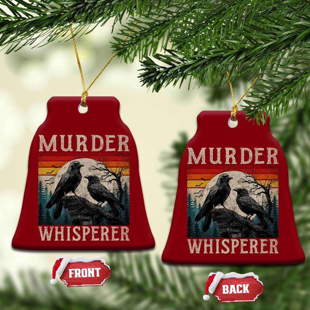 Murder Whisperer Funny Crow Literary Pun Ceramic Ornament Retro Gothic Bird