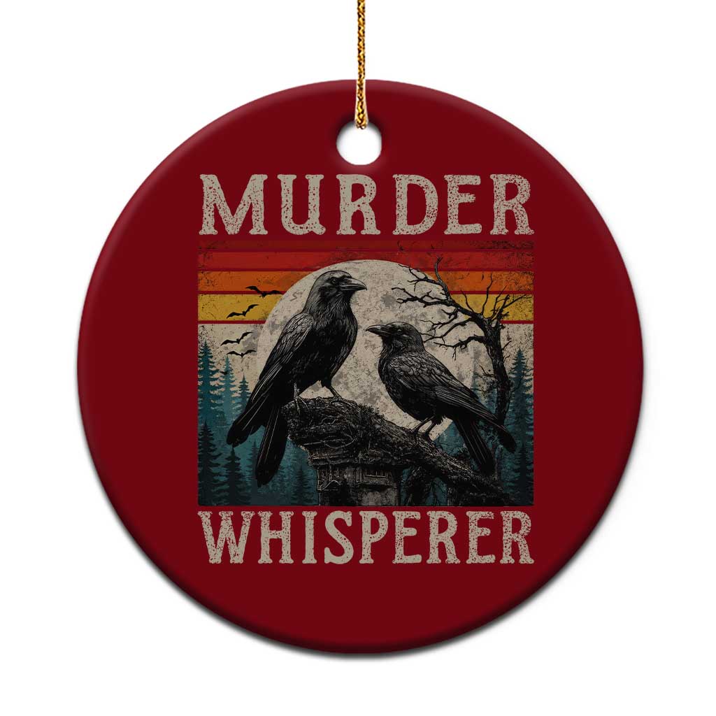 Murder Whisperer Funny Crow Literary Pun Ceramic Ornament Retro Gothic Bird