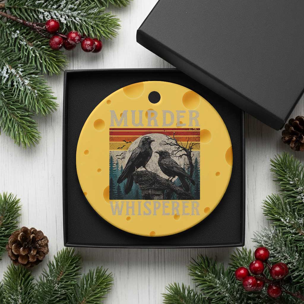 Murder Whisperer Funny Crow Literary Pun Ceramic Ornament Retro Gothic Bird