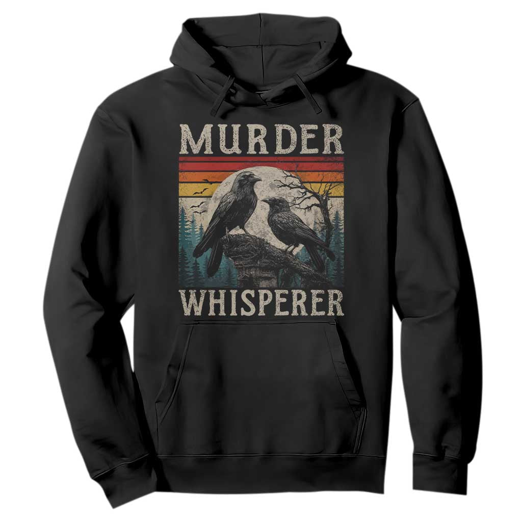 Murder Whisperer Funny Crow Literary Pun Hoodie Retro Gothic Bird