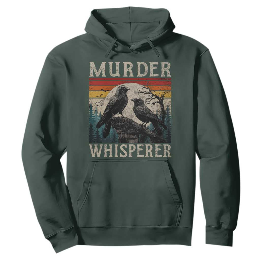 Murder Whisperer Funny Crow Literary Pun Hoodie Retro Gothic Bird