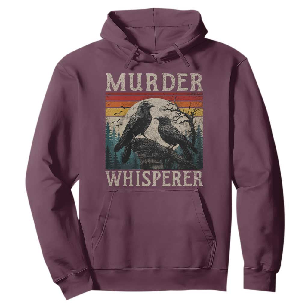 Murder Whisperer Funny Crow Literary Pun Hoodie Retro Gothic Bird