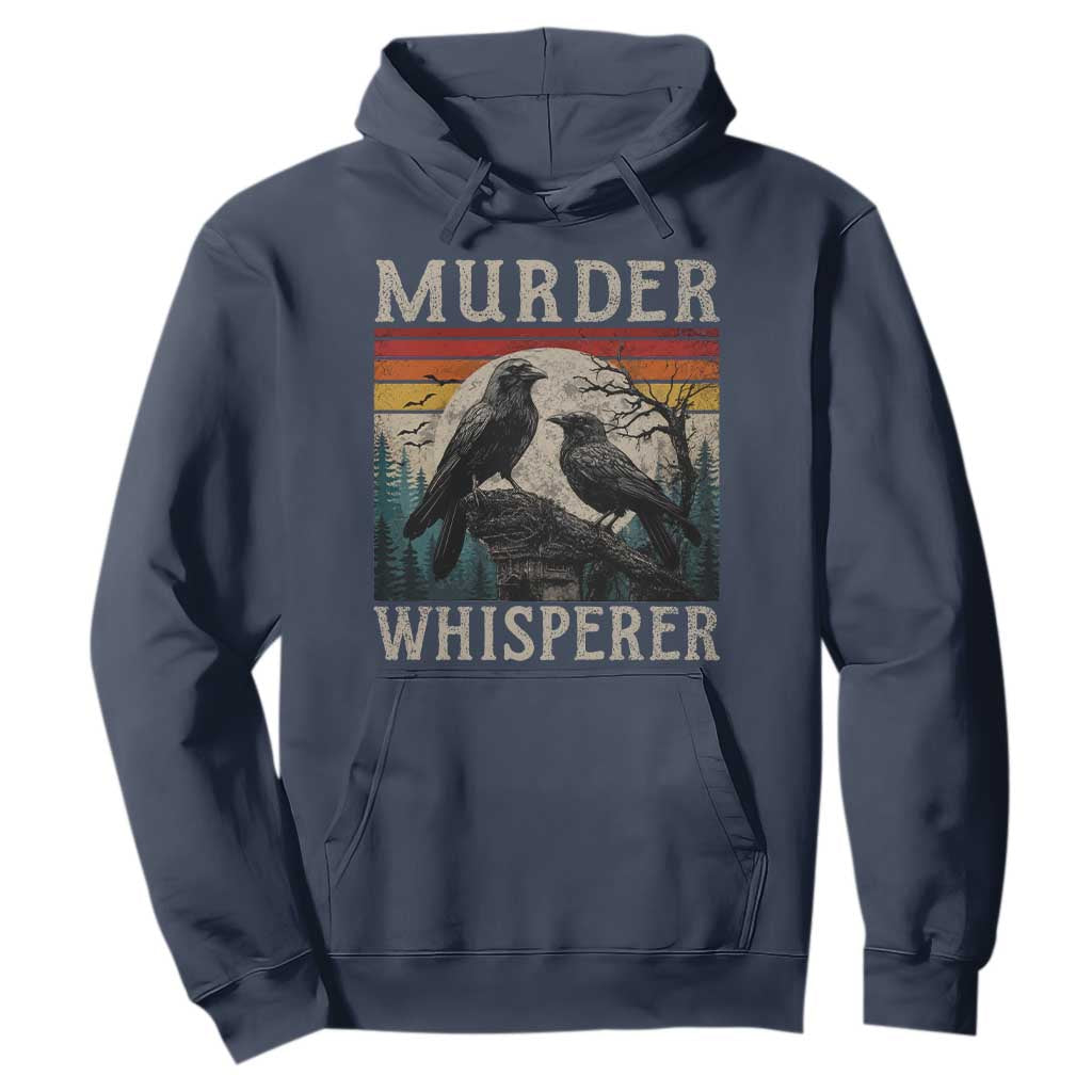 Murder Whisperer Funny Crow Literary Pun Hoodie Retro Gothic Bird