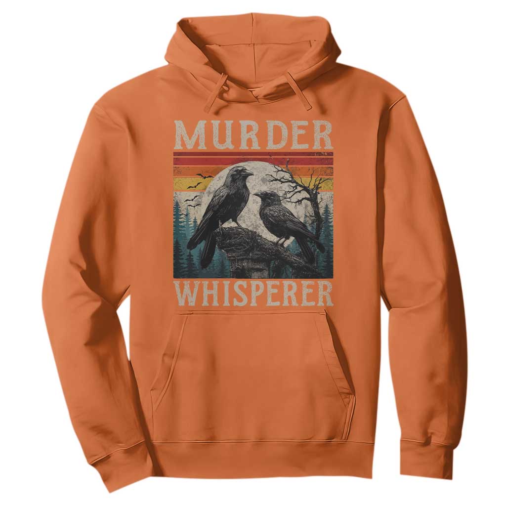 Murder Whisperer Funny Crow Literary Pun Hoodie Retro Gothic Bird