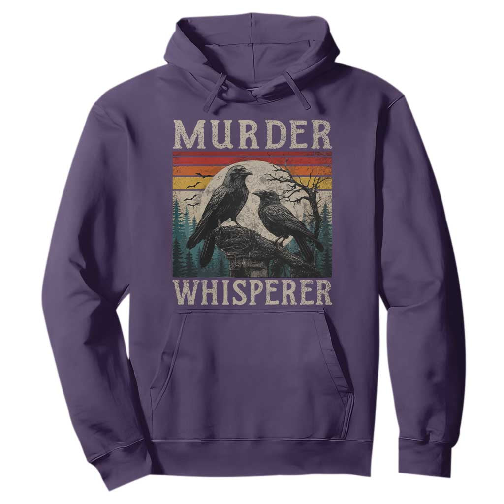 Murder Whisperer Funny Crow Literary Pun Hoodie Retro Gothic Bird