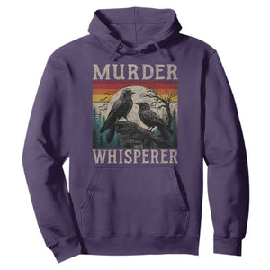 Murder Whisperer Funny Crow Literary Pun Hoodie Retro Gothic Bird