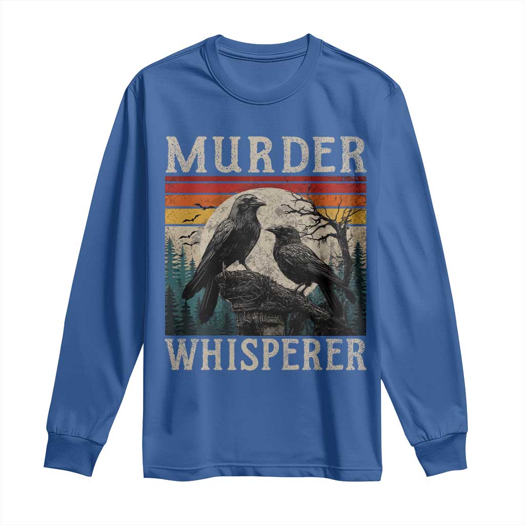 Murder Whisperer Funny Crow Literary Pun Long Sleeve Shirt Retro Gothic Bird