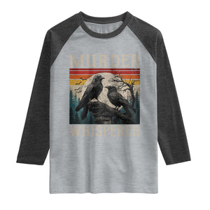 Murder Whisperer Funny Crow Literary Pun Raglan Shirt Retro Gothic Bird