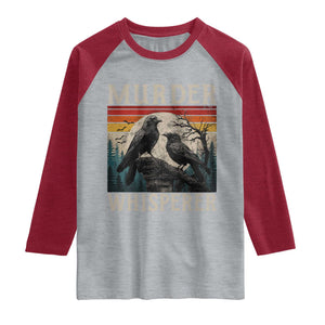 Murder Whisperer Funny Crow Literary Pun Raglan Shirt Retro Gothic Bird