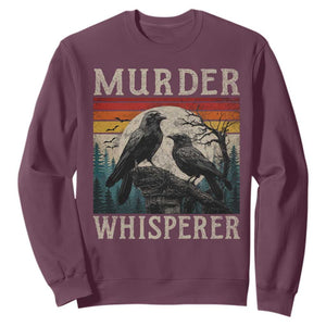 Murder Whisperer Funny Crow Literary Pun Sweatshirt Retro Gothic Bird
