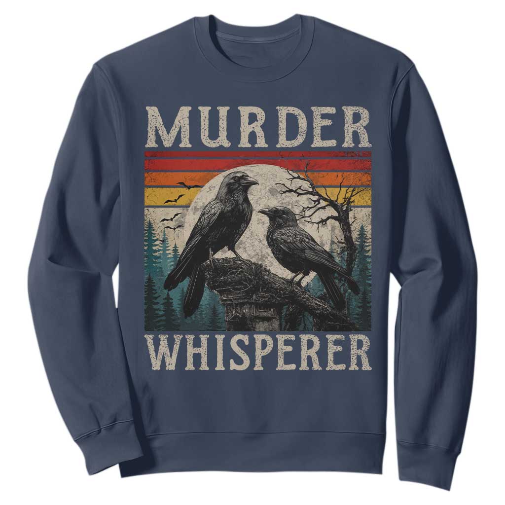 Murder Whisperer Funny Crow Literary Pun Sweatshirt Retro Gothic Bird