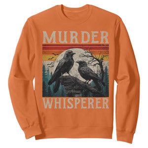 Murder Whisperer Funny Crow Literary Pun Sweatshirt Retro Gothic Bird