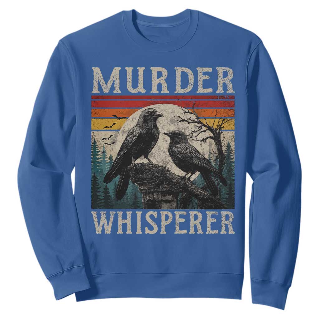Murder Whisperer Funny Crow Literary Pun Sweatshirt Retro Gothic Bird
