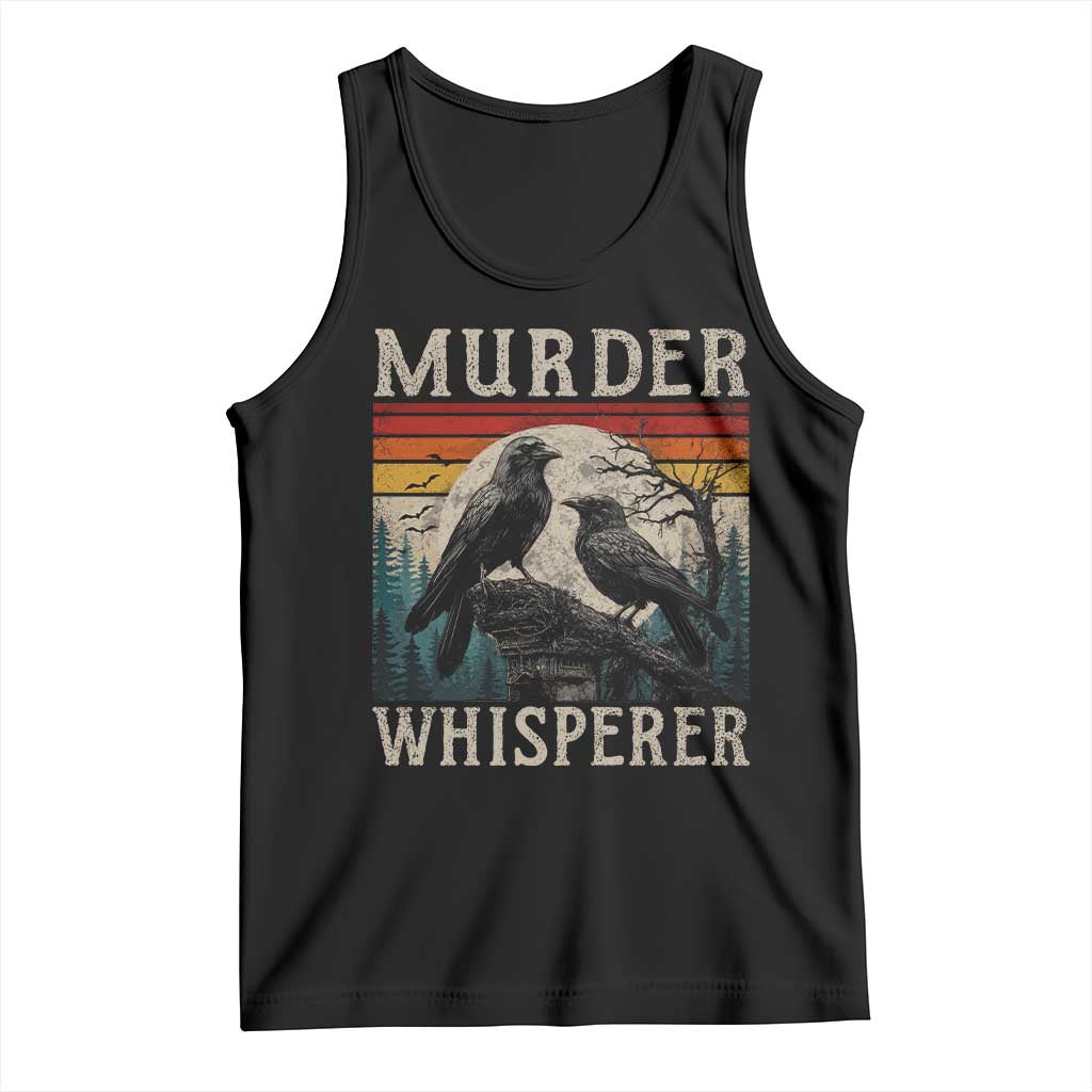 Murder Whisperer Funny Crow Literary Pun Tank Top Retro Gothic Bird