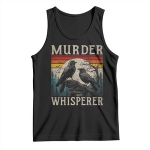 Murder Whisperer Funny Crow Literary Pun Tank Top Retro Gothic Bird