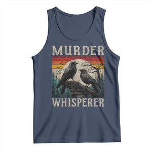 Murder Whisperer Funny Crow Literary Pun Tank Top Retro Gothic Bird