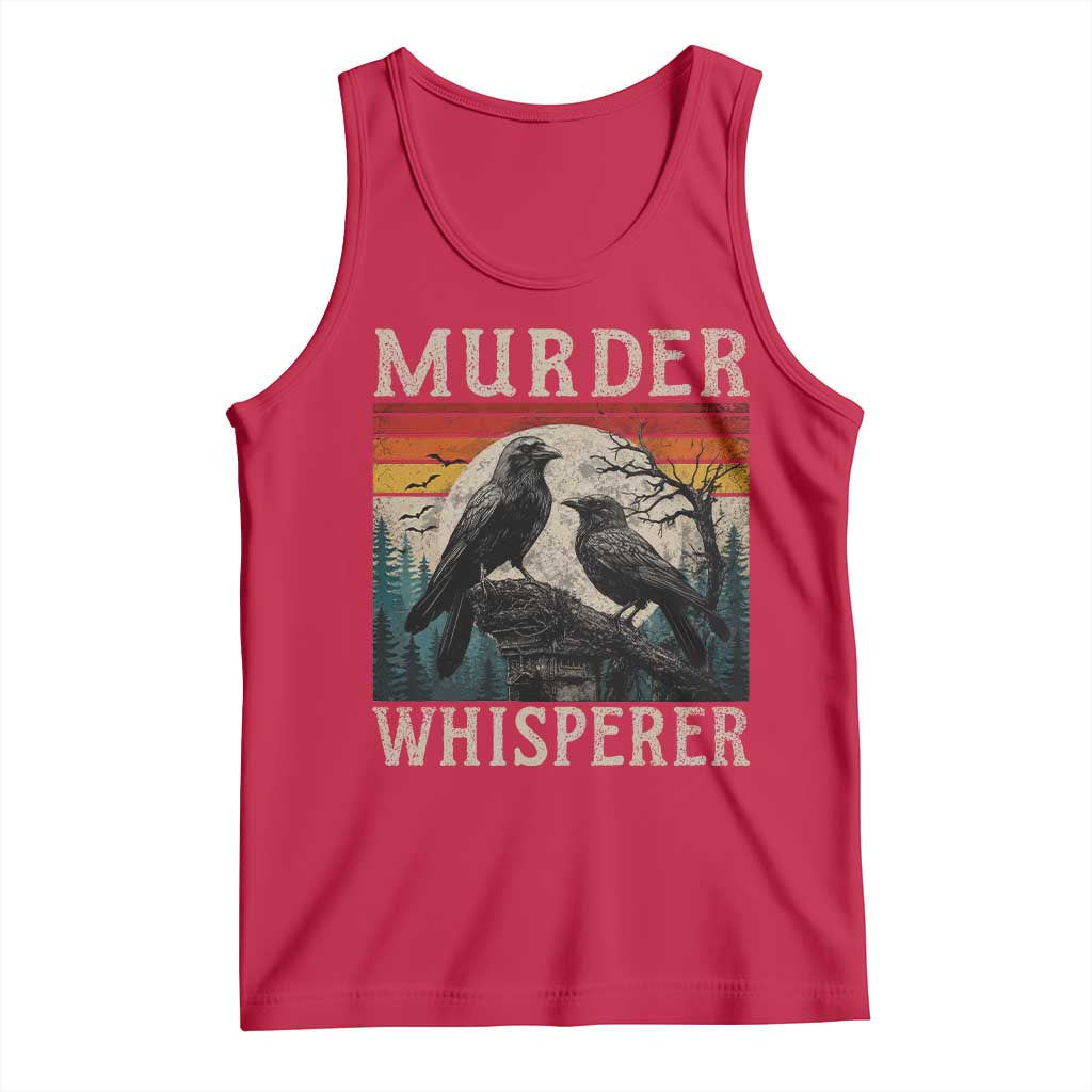 Murder Whisperer Funny Crow Literary Pun Tank Top Retro Gothic Bird