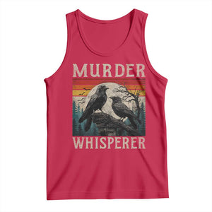 Murder Whisperer Funny Crow Literary Pun Tank Top Retro Gothic Bird