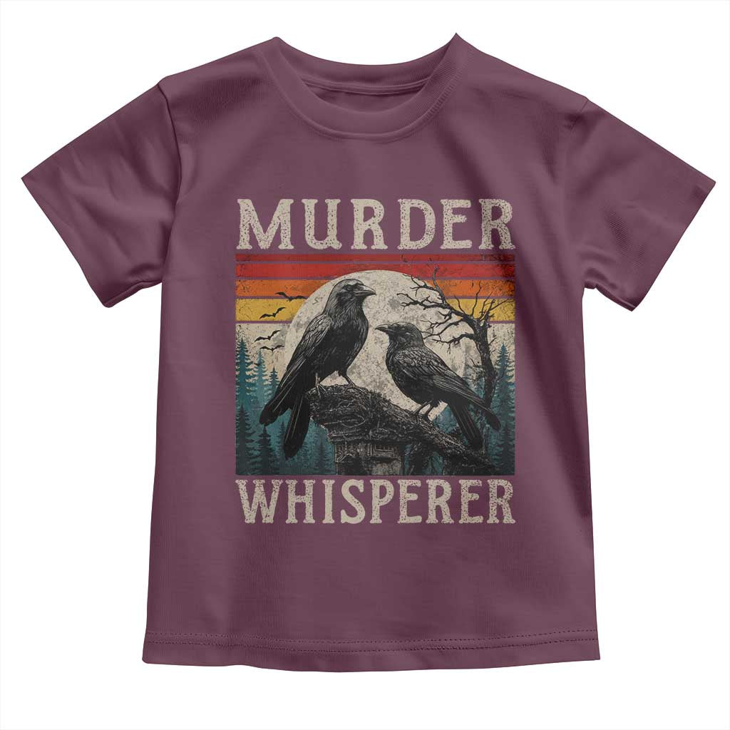 Murder Whisperer Funny Crow Literary Pun Toddler T Shirt Retro Gothic Bird