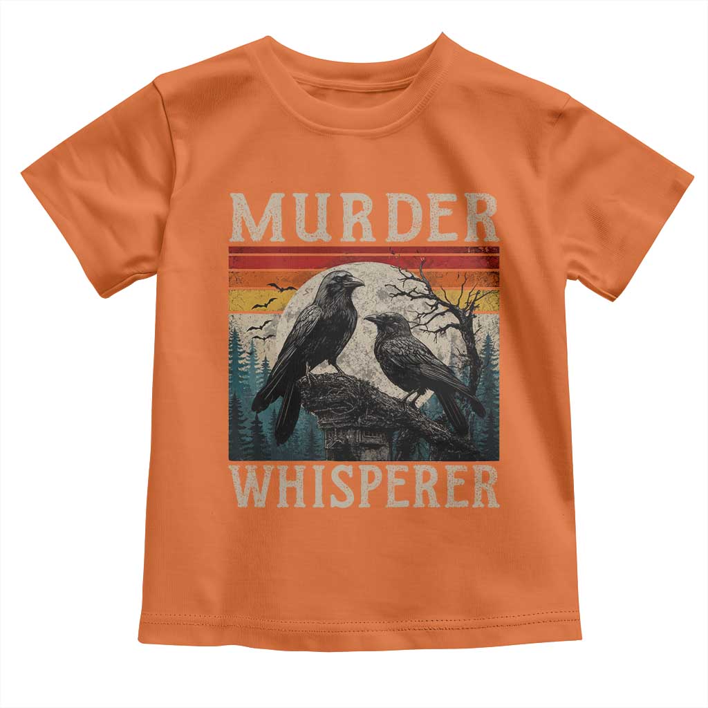 Murder Whisperer Funny Crow Literary Pun Toddler T Shirt Retro Gothic Bird