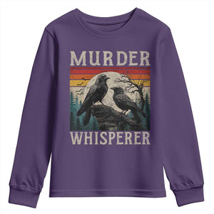 Murder Whisperer Funny Crow Literary Pun Youth Sweatshirt Retro Gothic Bird