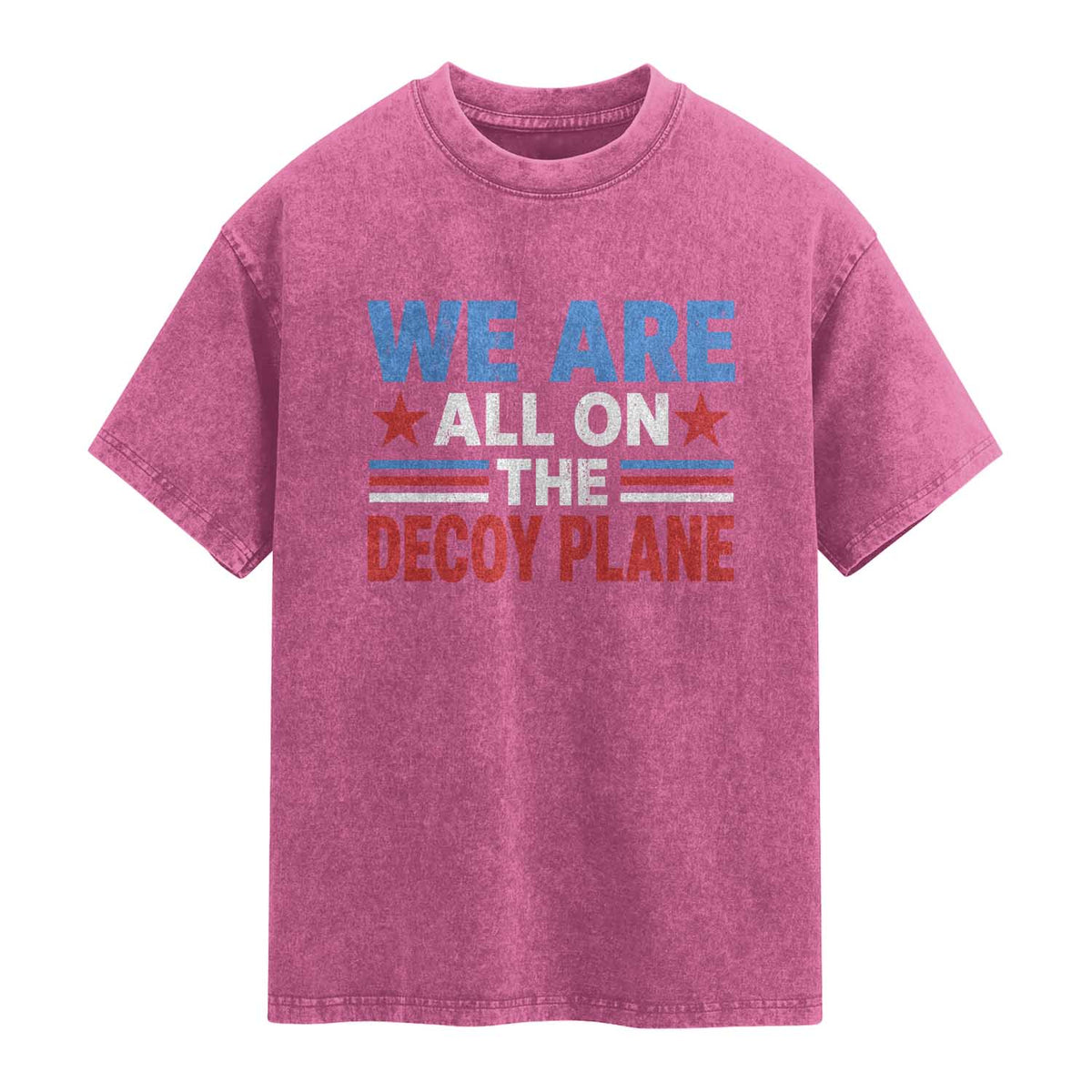 We Are All On The Decoy Plane Washed Cotton T-Shirt Plane Conspiracy Theory