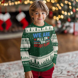 We Are All On The Decoy Plane Ugly Christmas Sweater Plane Conspiracy Theory
