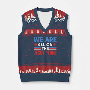 We Are All On The Decoy Plane V-Neck Knit Sweater Vest Plane Conspiracy Theory