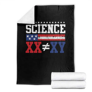 Science XX Is Not The Same As XY Throw Blanket Funny Scientist American Flag