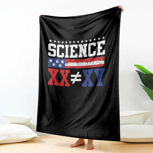 Science XX Is Not The Same As XY Throw Blanket Funny Scientist American Flag