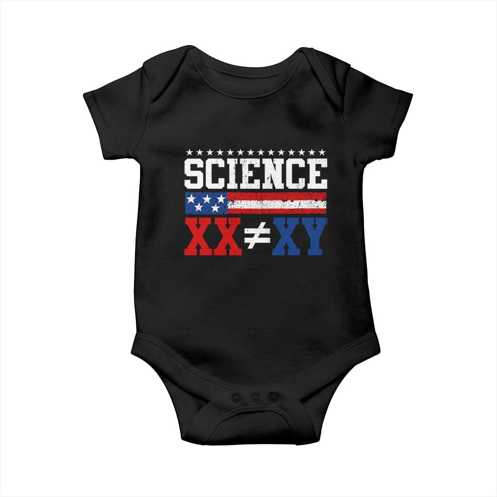 Science XX Is Not The Same As XY Baby Onesie Funny Scientist American Flag