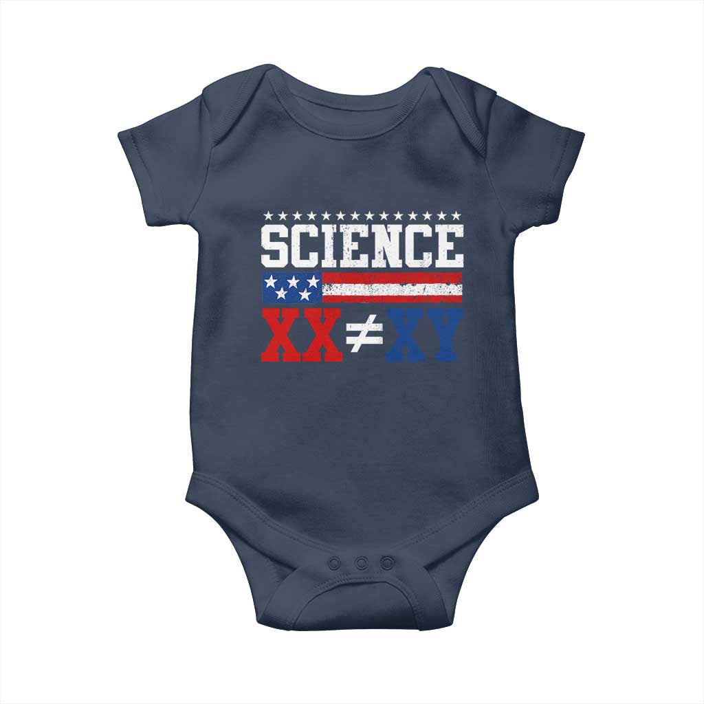 Science XX Is Not The Same As XY Baby Onesie Funny Scientist American Flag