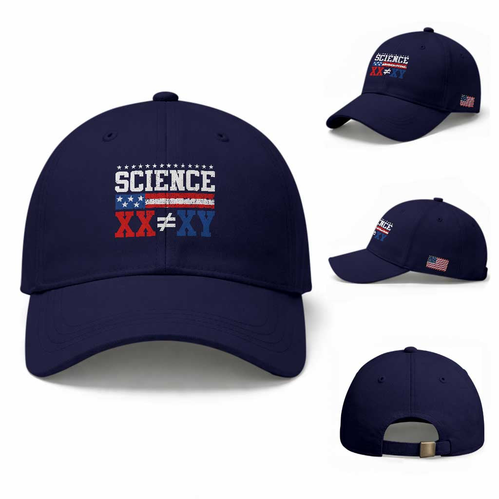 Science XX Is Not The Same As XY Baseball Cap Funny Scientist American Flag