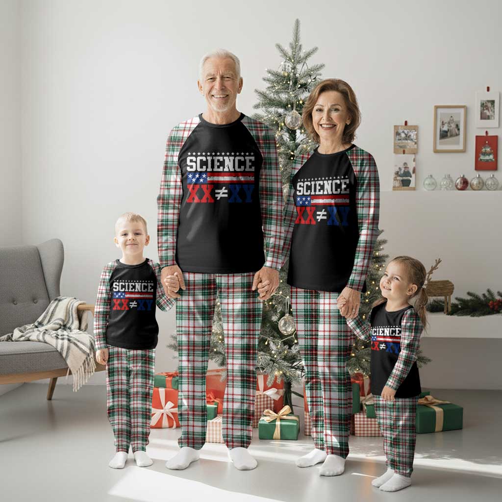 Science XX Is Not The Same As XY Plaid Pajama Set Funny Scientist American Flag