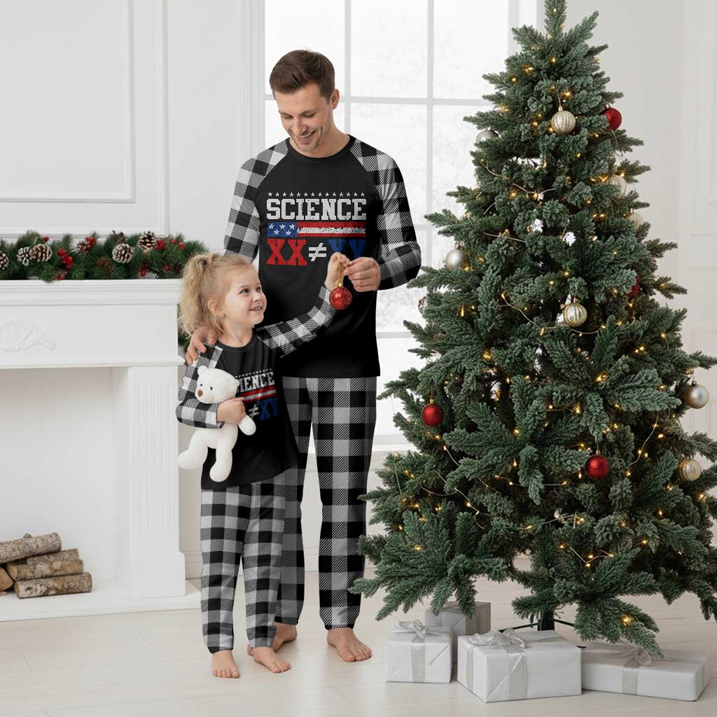 Science XX Is Not The Same As XY Plaid Pajama Set Funny Scientist American Flag