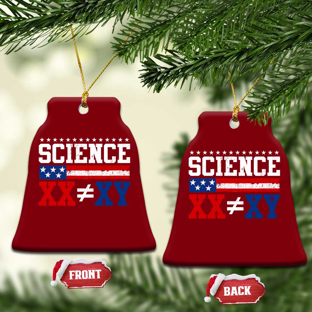 Science XX Is Not The Same As XY Ceramic Ornament Funny Scientist American Flag