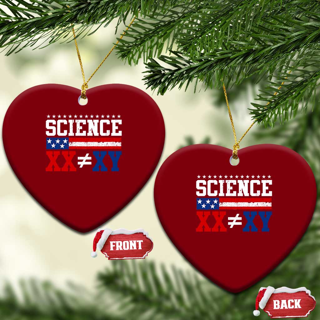Science XX Is Not The Same As XY Ceramic Ornament Funny Scientist American Flag