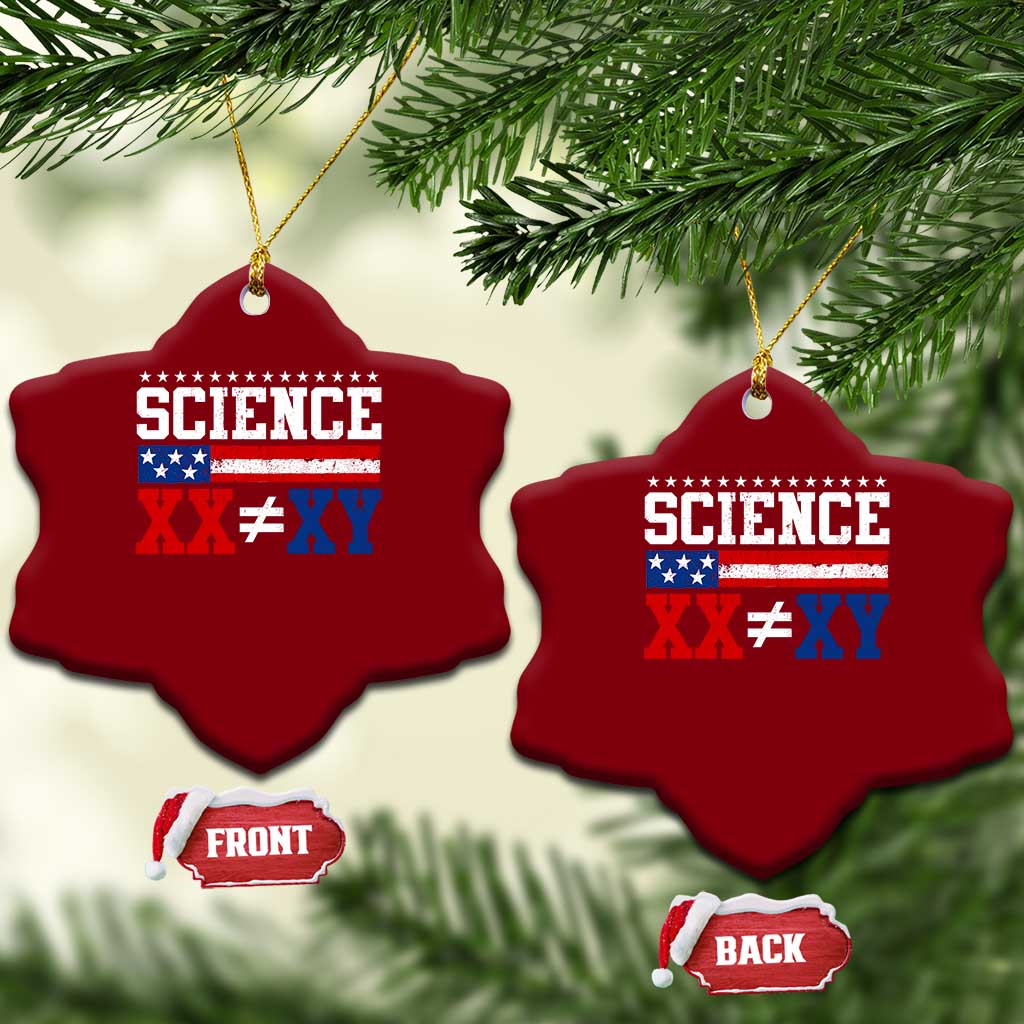 Science XX Is Not The Same As XY Ceramic Ornament Funny Scientist American Flag