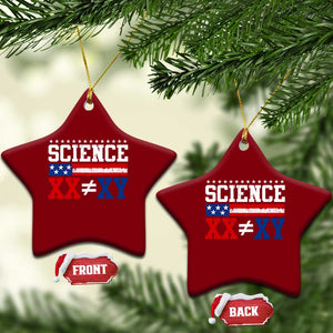 Science XX Is Not The Same As XY Ceramic Ornament Funny Scientist American Flag