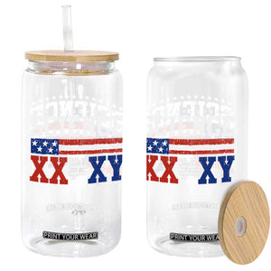 Science XX Is Not The Same As XY Glass Can Funny Scientist American Flag